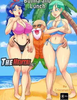 Dragon Ball Hentai Mestre Kame comendo Bulma e Lunch